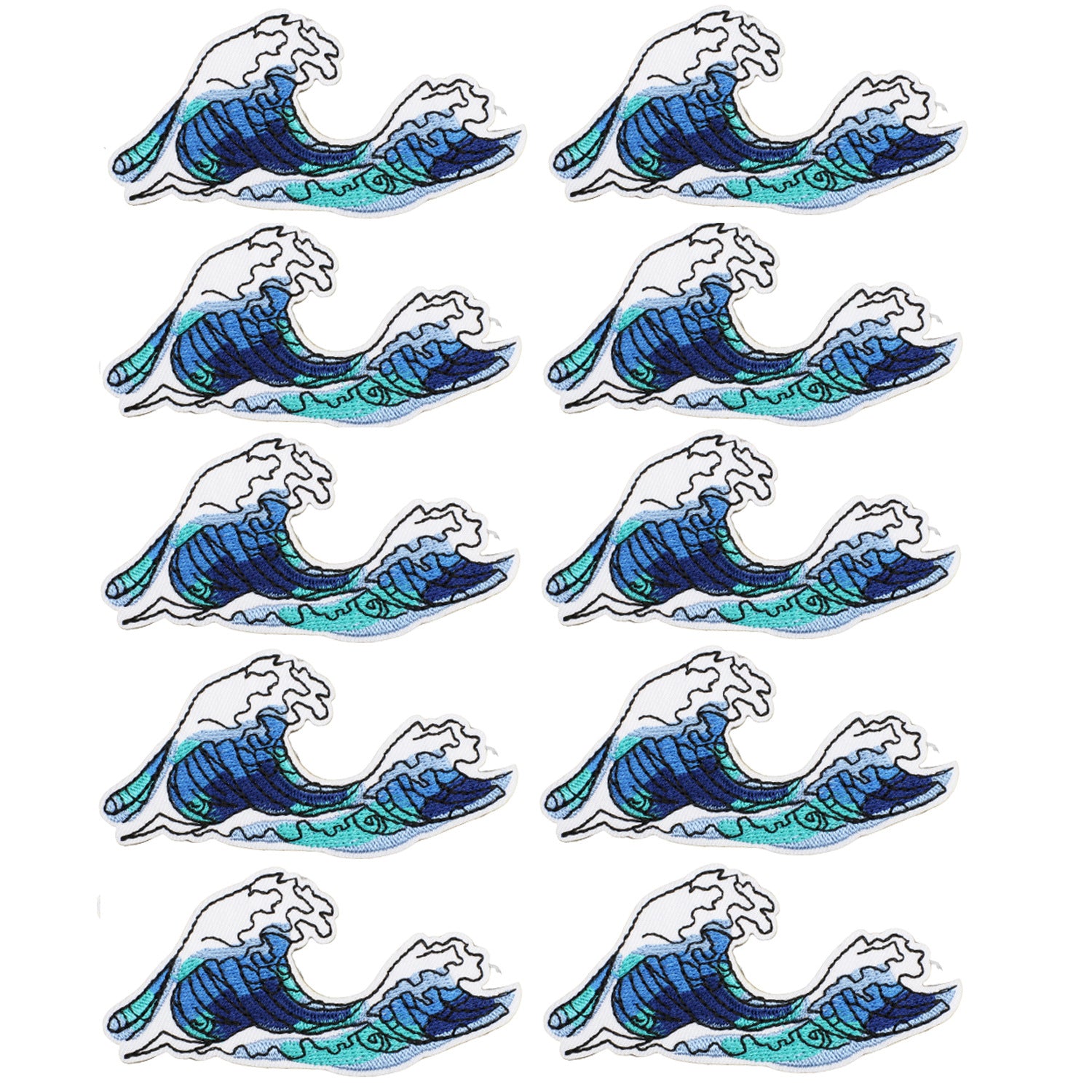 Wholesale Ocean Wave Embroidery Patch Big Ocean Wave Patch